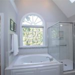 Master Bath, jet tub, arched window